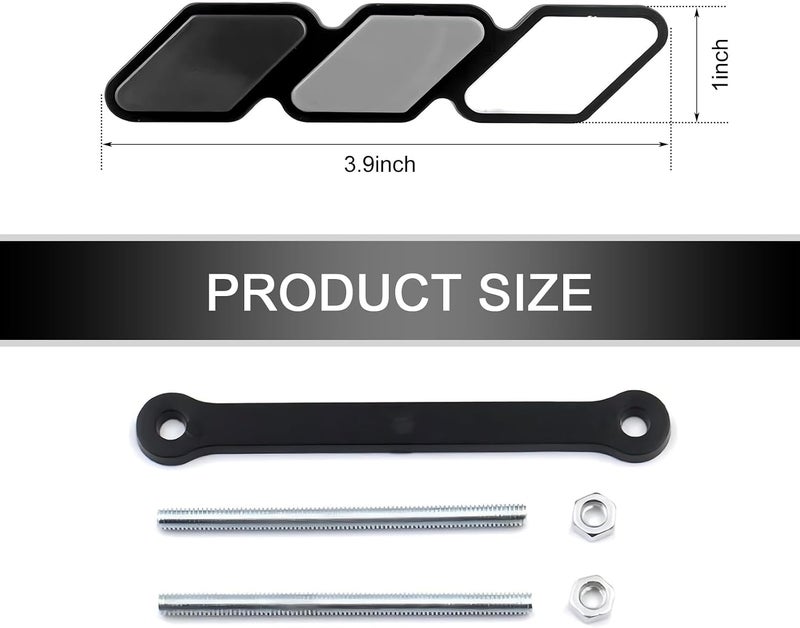 Neferta 1 PC Car Front Grille Badge, 4.7" x 0.98" Three-Color Personalized Diamond-Shaped Decoration, ABS Anti-Rust Center Mesh Sign, Compatible with 4Runner Tacoma Tundra (Black & Gray & White) All budget friendly options - Image 2