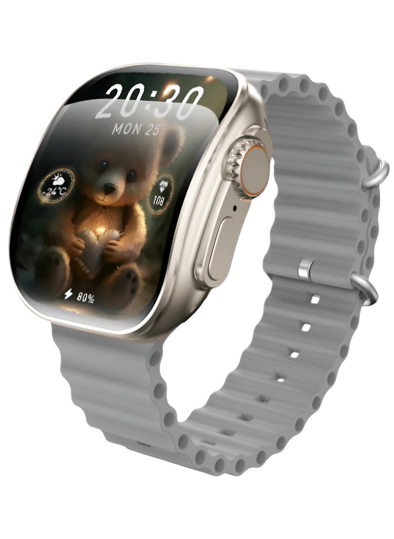 ماركة غير محددة - ساعة ذكية X10 Ultra3 ذات شاشة منحنية NFC بلوتوث شحن لاسلكي (رمادي) - Image 1