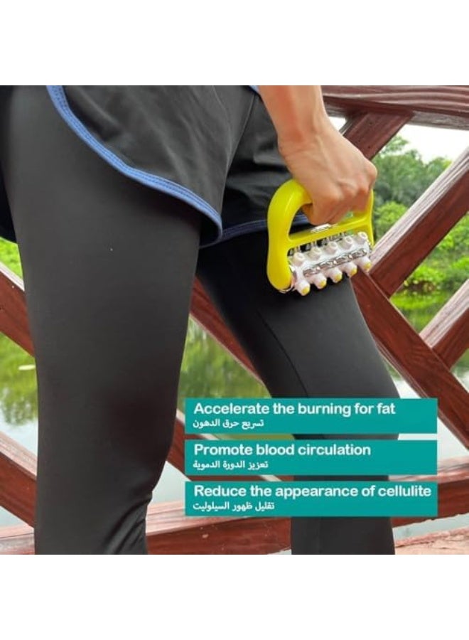 مُدَلِّك للسيليوليت بإصدار العضلات (أصفر)، مُعَلِّق تصريف اللمفاوي لإفراز الأنسجة للراحة الشخصية، أداة تدليك بالأعماق مُحمَلَة لرجال ونساء - Image 5