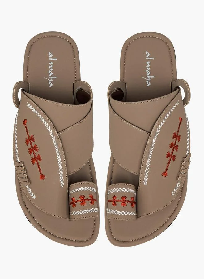 Al Waha Embroidered Slip-On Arabic Sandals
