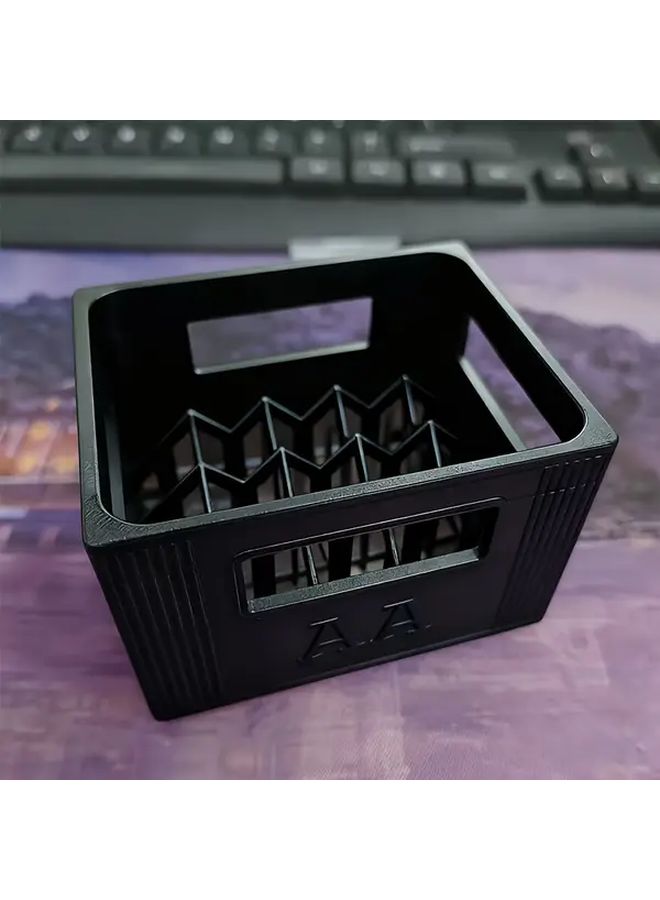 صندوق منظم للبطاريات أبيض اللون، كبير السعة وقابل للتكديس، مناسب لبطاريات AA و AAA - Image 4