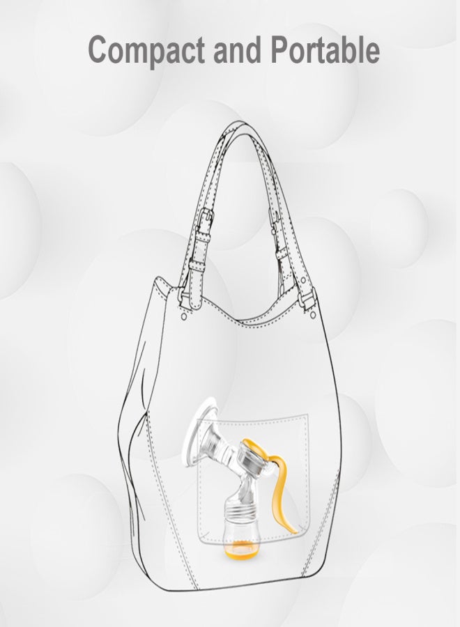 Doopser DSP-856 Manual Breast Pump Single Hand Breast Pump for Breastfeeding with 150ml Milk Bottle 110° Wide Angle Silicone Breast Shield - Image 2