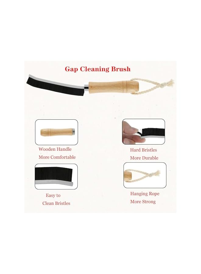 promass Hard Bristle Crevice Cleaning Brush, 3Pcs Thin Gap Cleaning Brush with Long Handle Cleaner Scrub Brush, Crevice Cleaning Brush Suitable for Corner, Window Track, Kitchen, Faucets, Tiles - Image 3