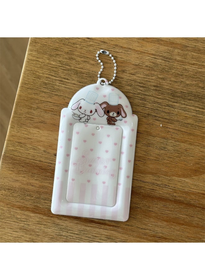 NIBEMINENT 1 - Piece Sanriou kitty Melody Kpop Photo Card Holder Pendant Key Chain ID Badge Holder ID Card Holder Photo Card Protector for School ID Office ID Access Card for Women Girls - Image 1