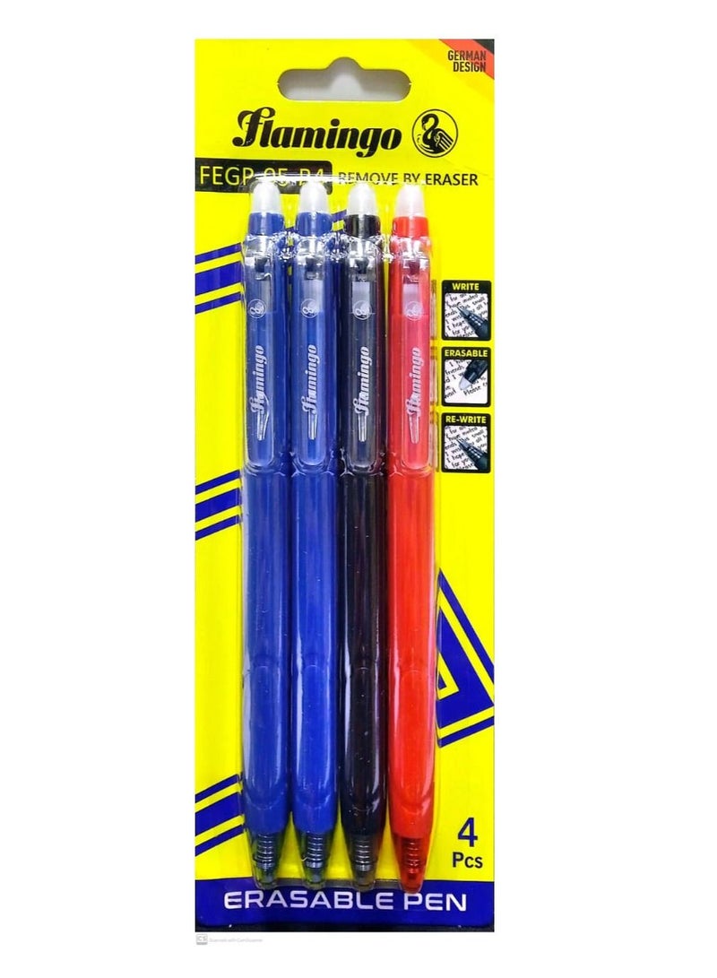 Flamingo 4 قطع أقلام قابلة للمسح - Image 1