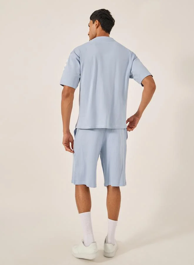 Styli Varsity Print Oversized T-Shirt and Shorts Co-Ords