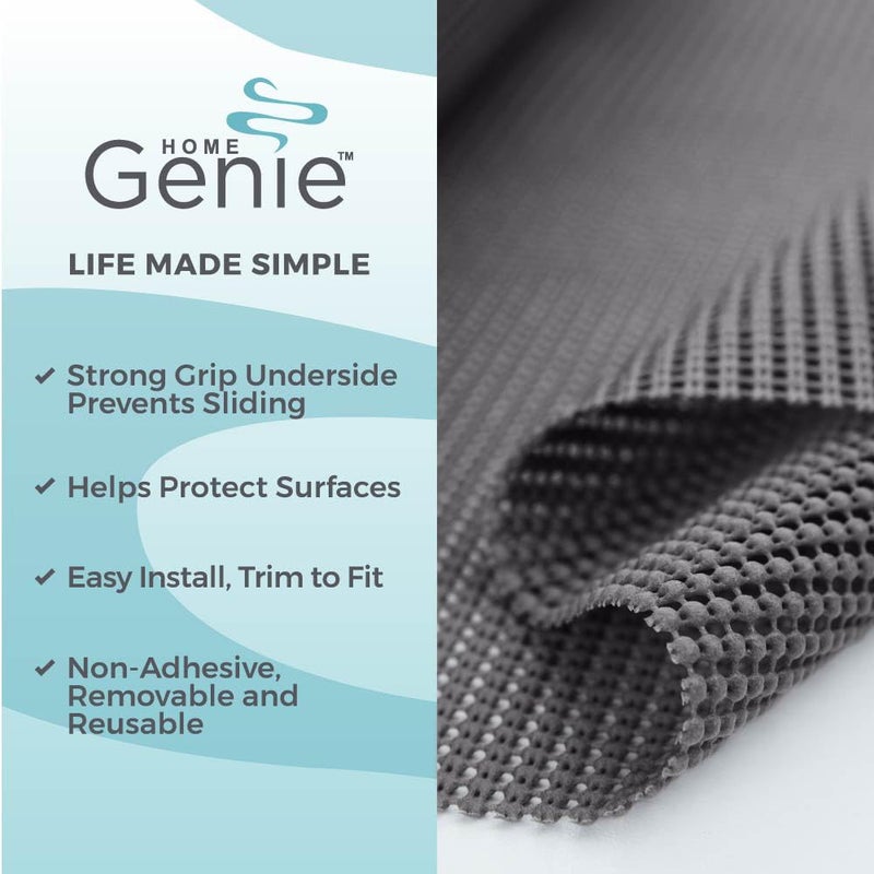 HOME GENIE Shelf Drawer and Cabinet Liner, Durable with Strong Grip, 12 in x 20 FT, Non Adhesive Liners Protect Kitchen Cabinets and Cupboard, Pantry, Bathroom Drawers and Shelves, Desks, Slate Gray - Image 2