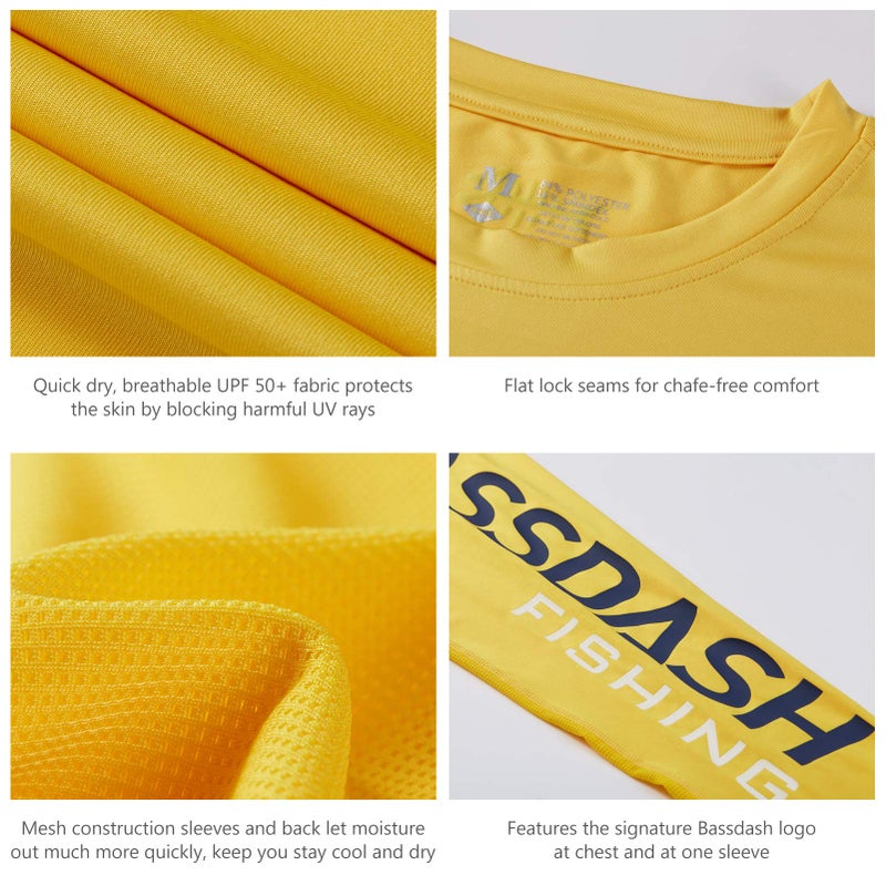 BASSDASH Fishing T Shirts for Men UV Sun Protection UPF 50+ Long Sleeve Tee T-Shirt - Image 3