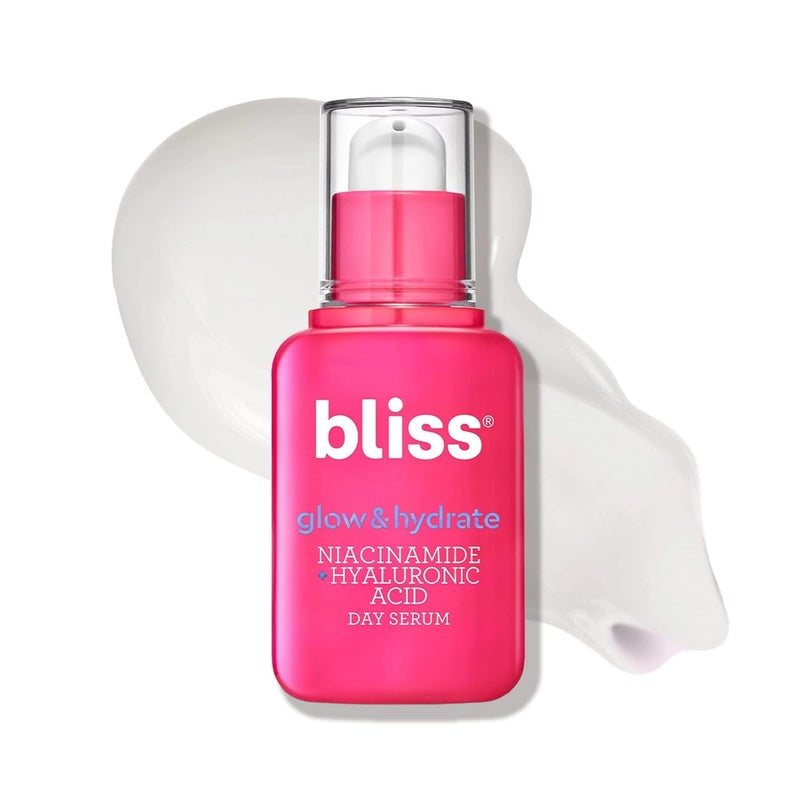 Bliss Glow  Hydrate Serum  Niacinamide  Hyaluronic Acid  Improves Dullness Hydrates Replenishes  Defends Skin  Lightweight  Clean  Vegan  CrueltyFree  1 Fl Oz