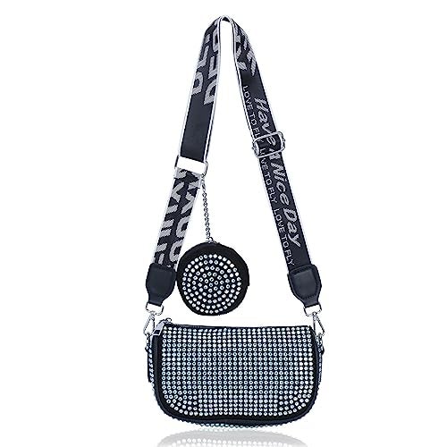 DOSYSO Crossbody Sling Bag Stylish With Pack of Combo Coin Pouch For Women Detachable Broad Strap Evening Clutch Handbags Girls Latest Ladies Side Purse For Party Wedding Wide Belt Shoulder - Image 1