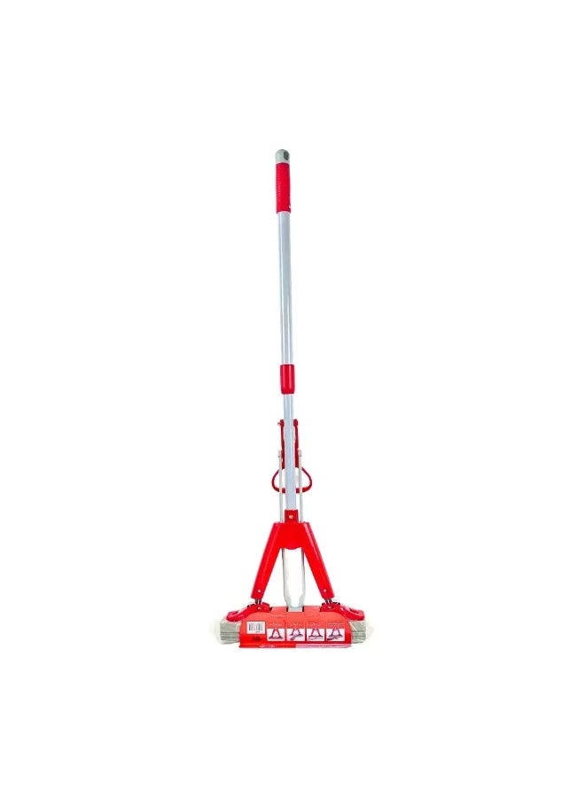 Kovar Telescopic Handle Folding Sponge Mop With Super Absorbent Sponge- Red - Image 3