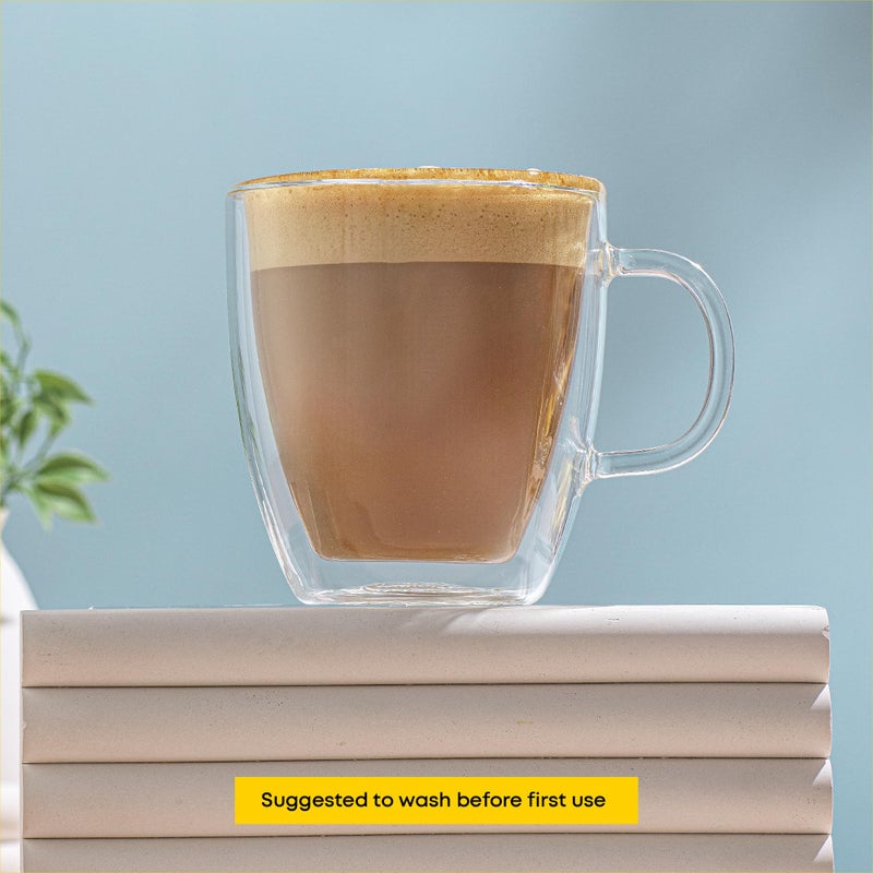 JoyJolt Savor Double Wall Insulated Glasses - Coffee Mugs (Set of 2) - 13.5-Ounces - Image 5
