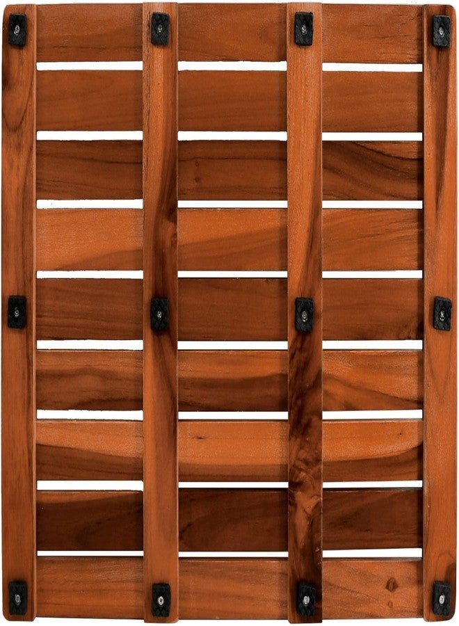 Utoplike (24"x18") Teak Wood Bath Mat, Shower Mats for Bathroom, Large for Spa Home or Outdoor - Image 5