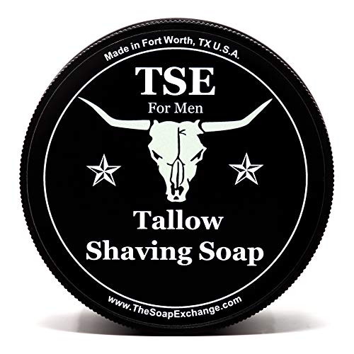 The Soap Exchange TSE for Men Bay Rum Shaving Soap with Tallow and Shea Butter. Natural Ingredients for Rich Lather and a Smooth Comfortable Shave. Artisan 4.5 oz Semi-Soft Italian Style. Made in the USA. - Image 1