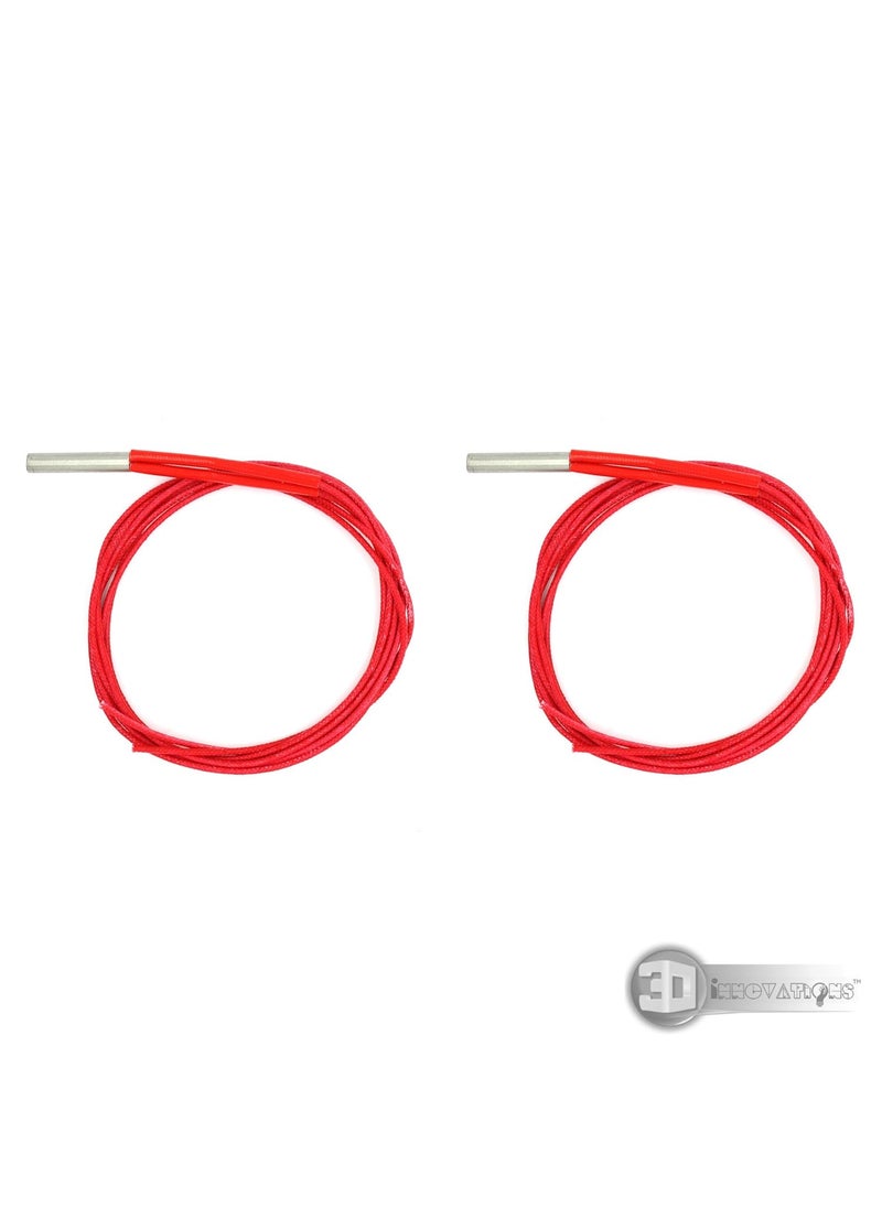 3D INNOVATIONS - 3D Innovations 12V 40W Cartridge Heater wire for Extruder 1 meter long wire Quantity2 pcs - Image 1
