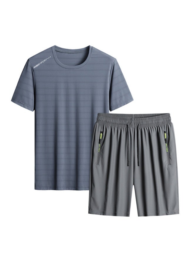 KUYING New Large Ice Silk Leisure Sports Set