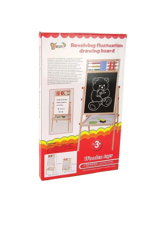 Wooden Art Easel for Kids, Kids Easel Double Sided Easel Standing, 4 in 1 White Board & Magnetic Drawing Board & Tabletop Easel, Dry Erase White Board & Paper Roll Paint Art Set for Kids - Image 5