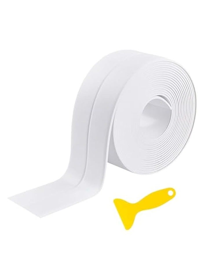 erorex Caulk Strip, 11ft Self Adhesive Caulk Strip Sealant Tape for Kitchen, Bathroom, Toilet, Wall Corner with Sealing Tool - White - Image 1