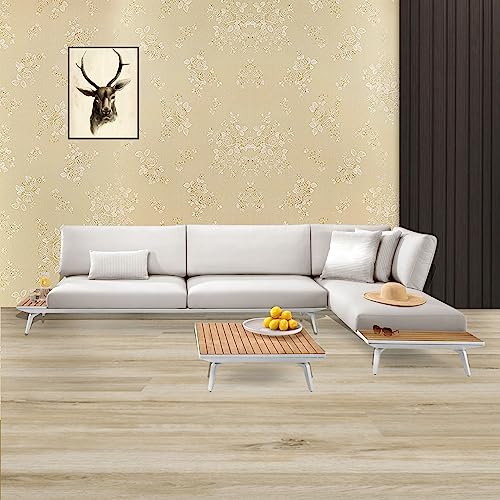ELTON DIY Self Adhesive Textured Beige Wall Paper Wall Decal for Living Room Bed Room Interior Exterior Easily Removable Furniture Make Over (50 Sq Feet, Beige Rose,) - Image 5