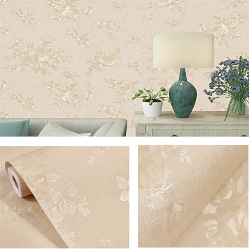 ELTON DIY Self Adhesive Textured Beige Wall Paper Wall Decal for Living Room Bed Room Interior Exterior Easily Removable Furniture Make Over (50 Sq Feet, Beige Rose,) - Image 3