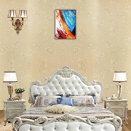 ELTON DIY Self Adhesive Textured Beige Wall Paper Wall Decal for Living Room Bed Room Interior Exterior Easily Removable Furniture Make Over (50 Sq Feet, Beige Rose,) - Image 4