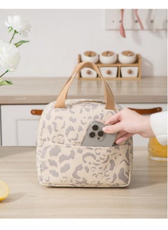 Ssovi New High-grade Textured Insulation Lunch Bag for Men Women Kids with Strap Handles, Thickened Waterproof Portable Lunch Bag, for Work School Picnic Outing Lunch Box Bag  - Image 3