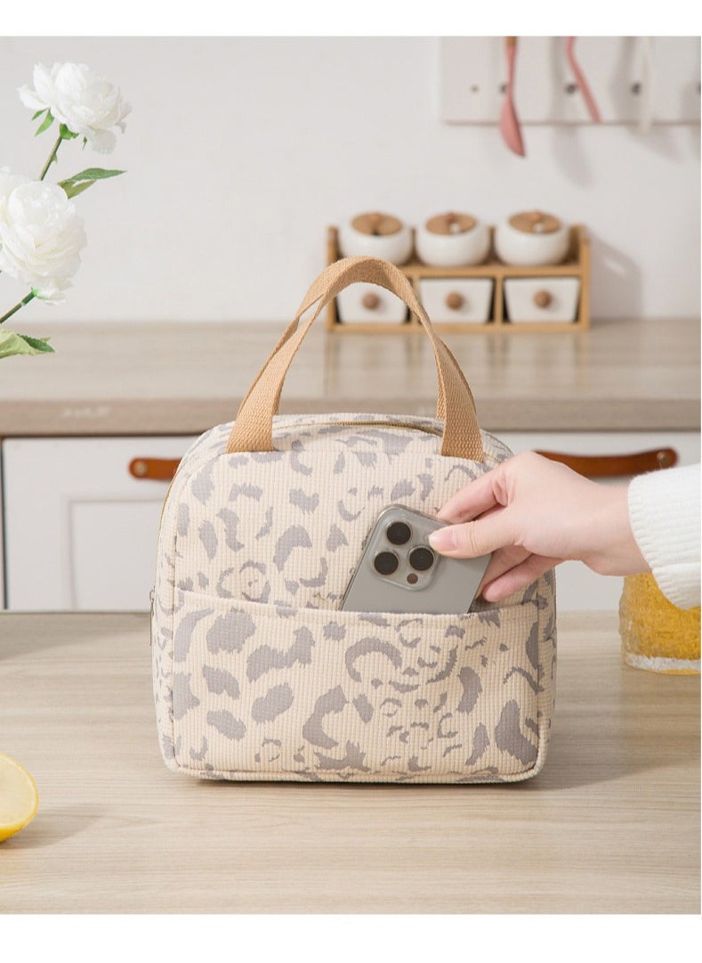 Ssovi New High-grade Textured Insulation Lunch Bag for Men Women Kids with Strap Handles, Thickened Waterproof Portable Lunch Bag, for Work School Picnic Outing Lunch Box Bag  - Image 3