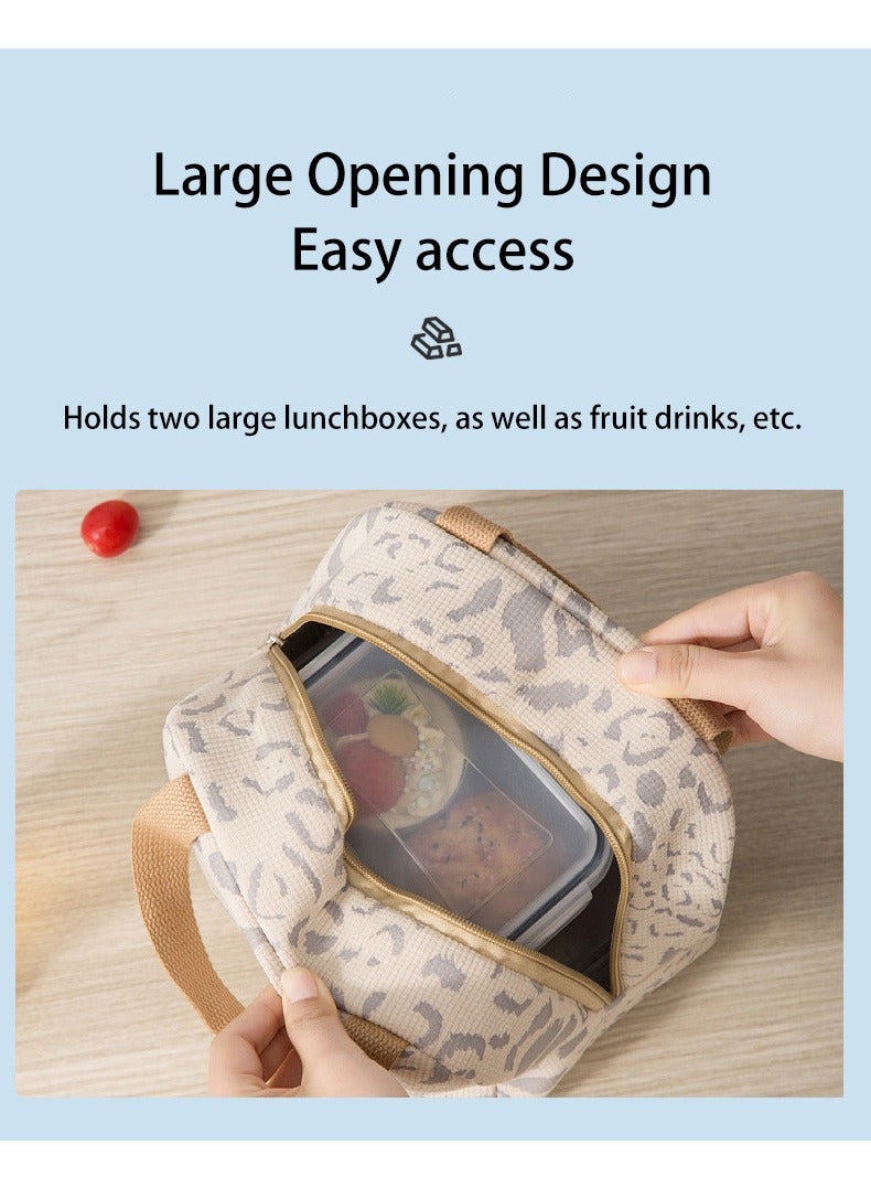 New High-grade Textured Insulation Lunch Bag for Men Women Kids with Strap Handles, Thickened Waterproof Portable Lunch Bag, for Work School Picnic Outing Lunch Box Bag