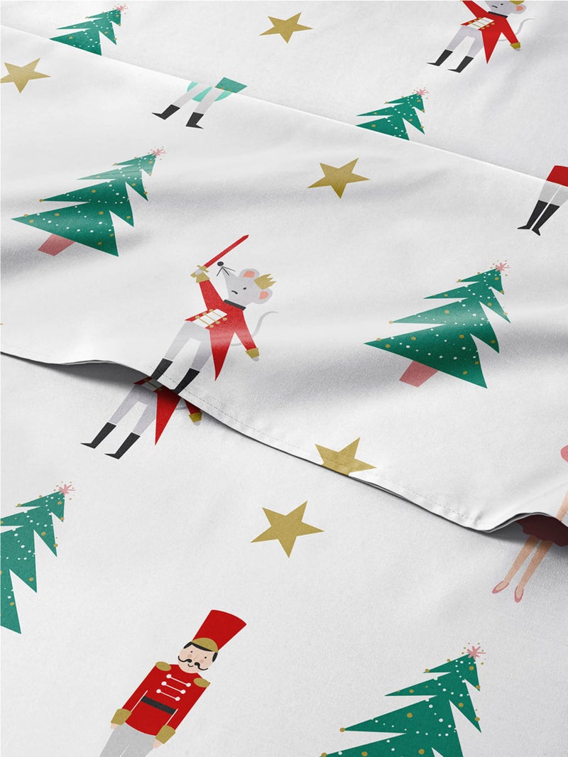 Twin XL Christmas Tree Sheet Set - Holiday Xmas Pattern Linen Set - Deep Pockets - Snug Fit - 3 Piece - Wrinkle Free - Comfy & Cooling Festive Winter Bedding - Easy To Care For - Kid Friendly