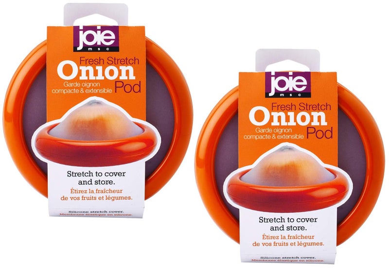 Joie Onion Stretch Pod  Keep Onions Fresh Longer  Refrigerator Storage  Produce Organization  Orange  Pack of 2 - Image 1