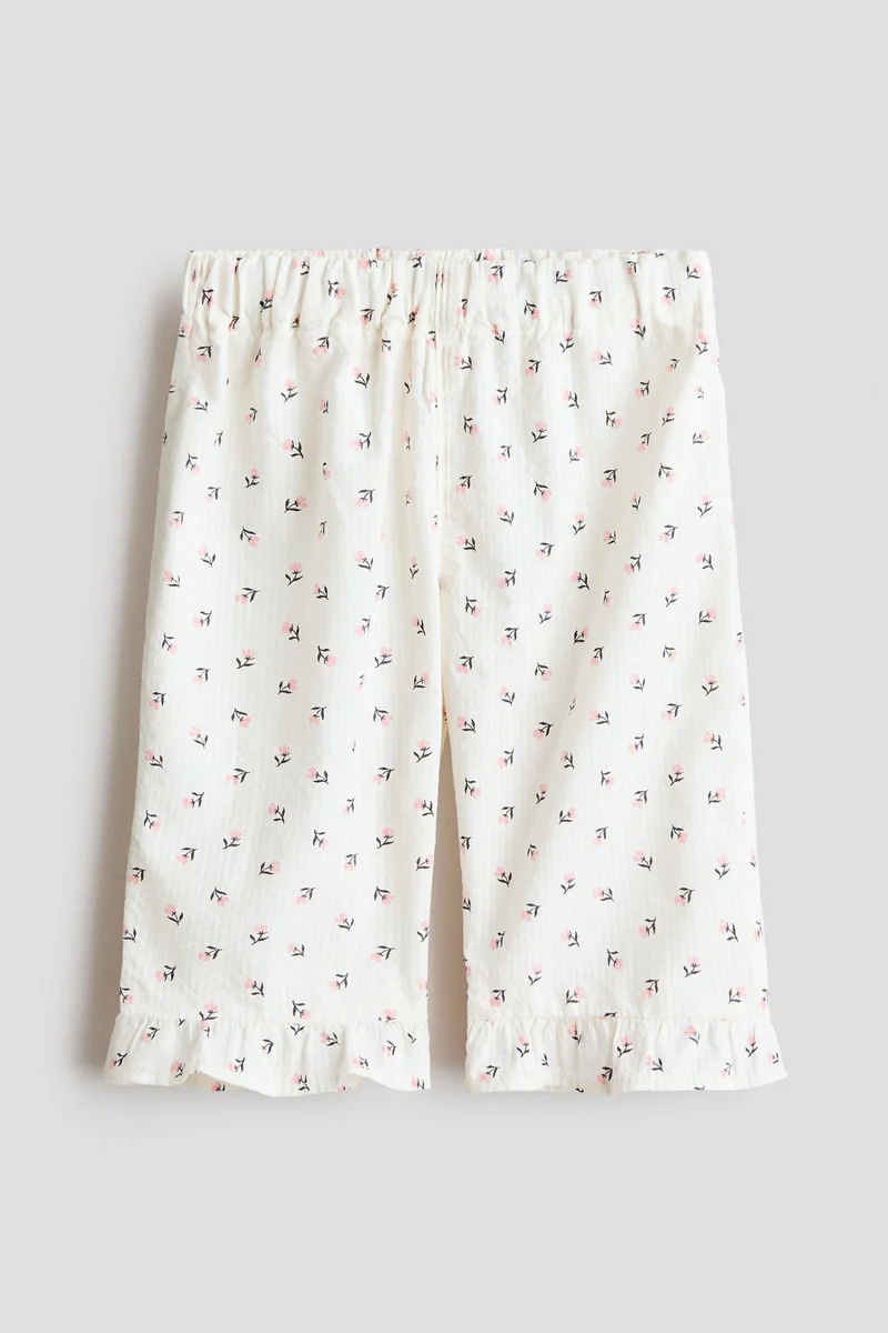 H&M Frill-trimmed cotton trousers