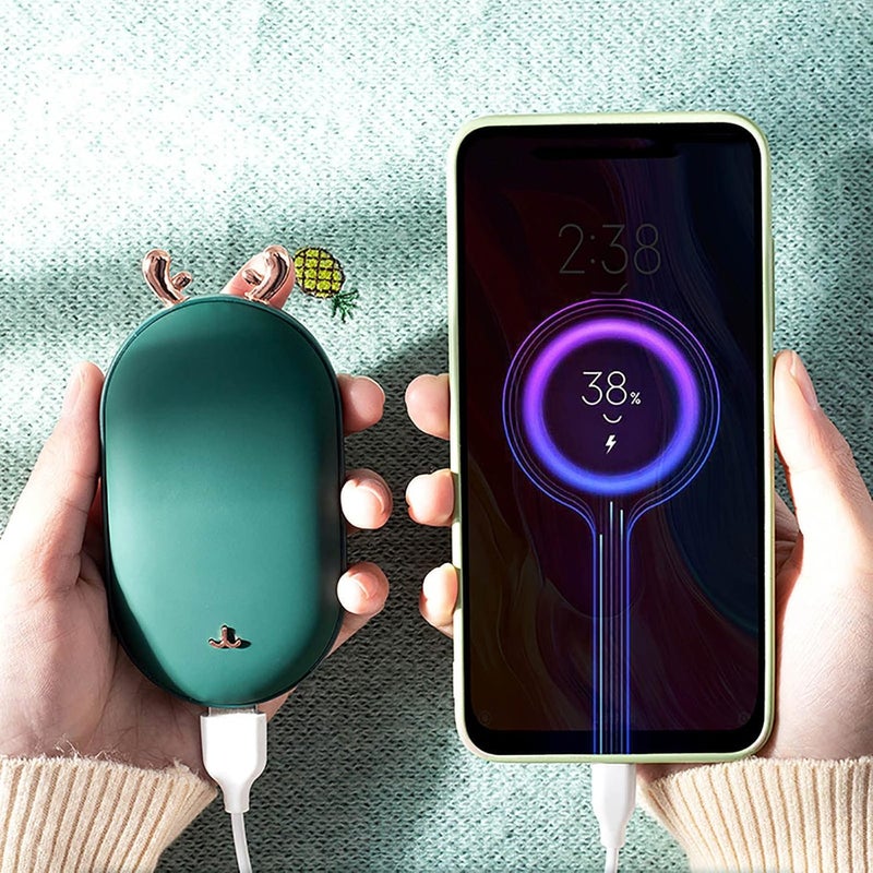 ويوبلز مدفئات يدوية قابلة لإعادة الشحن عبر منفذ USB للنساء، بنك طاقة محمول 2 في 1 على شكل رأس غزال، 3 مستويات تصل إلى 50 درجة مئوية، هدايا شتوية سرية للنساء في المملكة المتحدة، مدفئ يدوي ساخن لتدفئة الجسم - Image 4