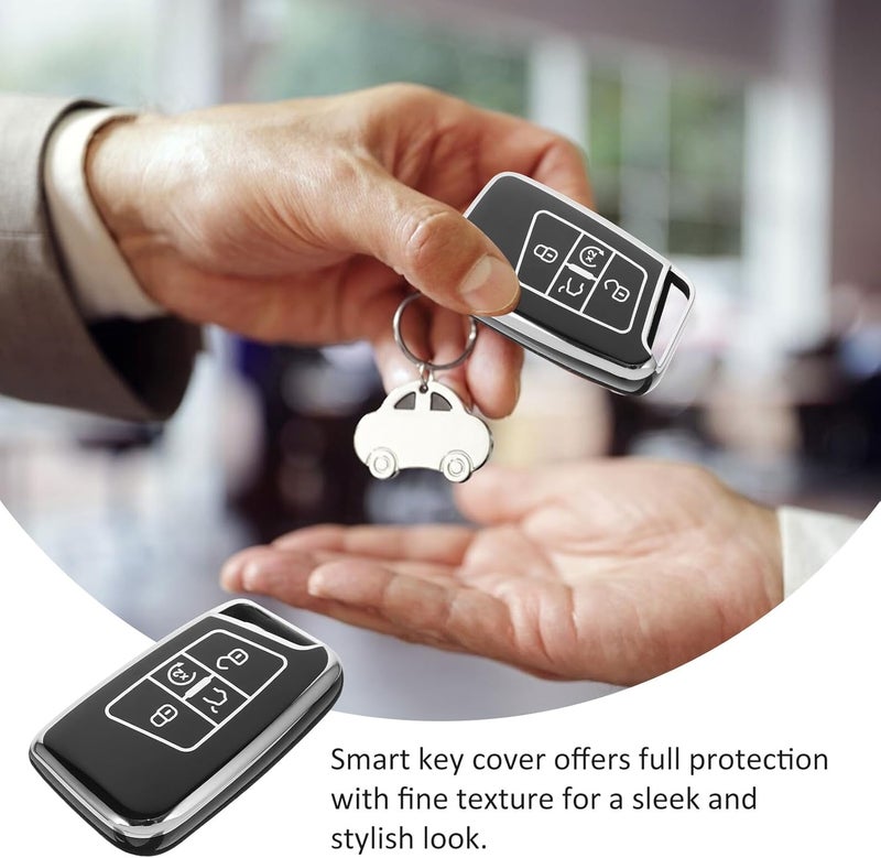 Car Key Fob Cover Key Protector Case Black TPU Shell Compatible with Automotive Remote Controls for Men and Women - Image 3
