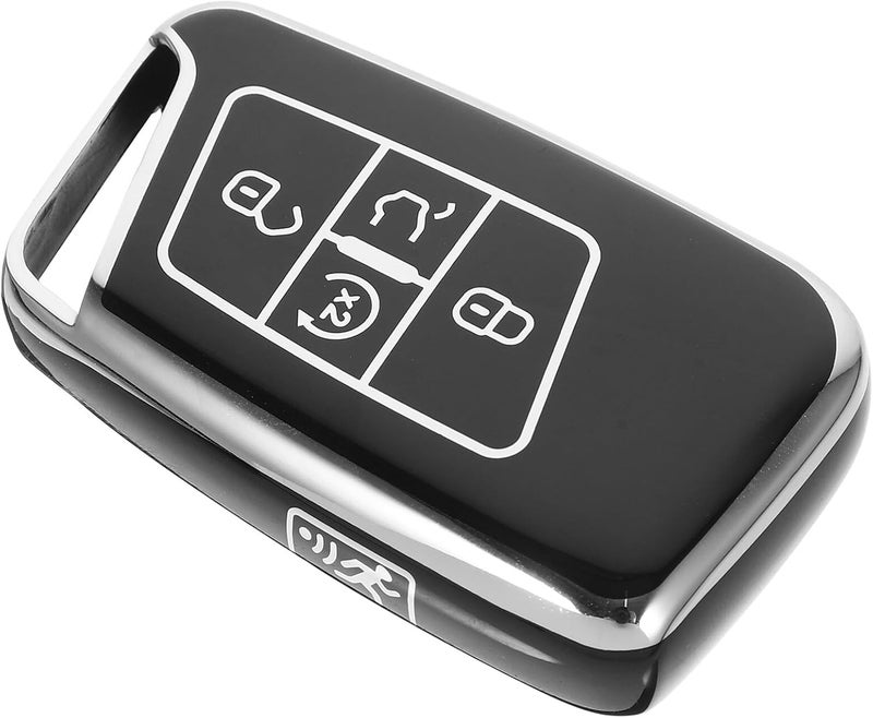 Car Key Fob Cover Key Protector Case Black TPU Shell Compatible with Automotive Remote Controls for Men and Women - Image 1