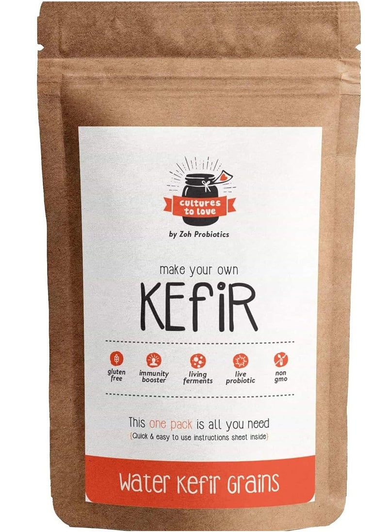 cultures to love Live Water Kefir Grains 25 G Of Heirloom Culture Make Batch After Batch Make Delicious Vegan Fizzy And Probiotic Rich Beverages Live Grains  - Image 1
