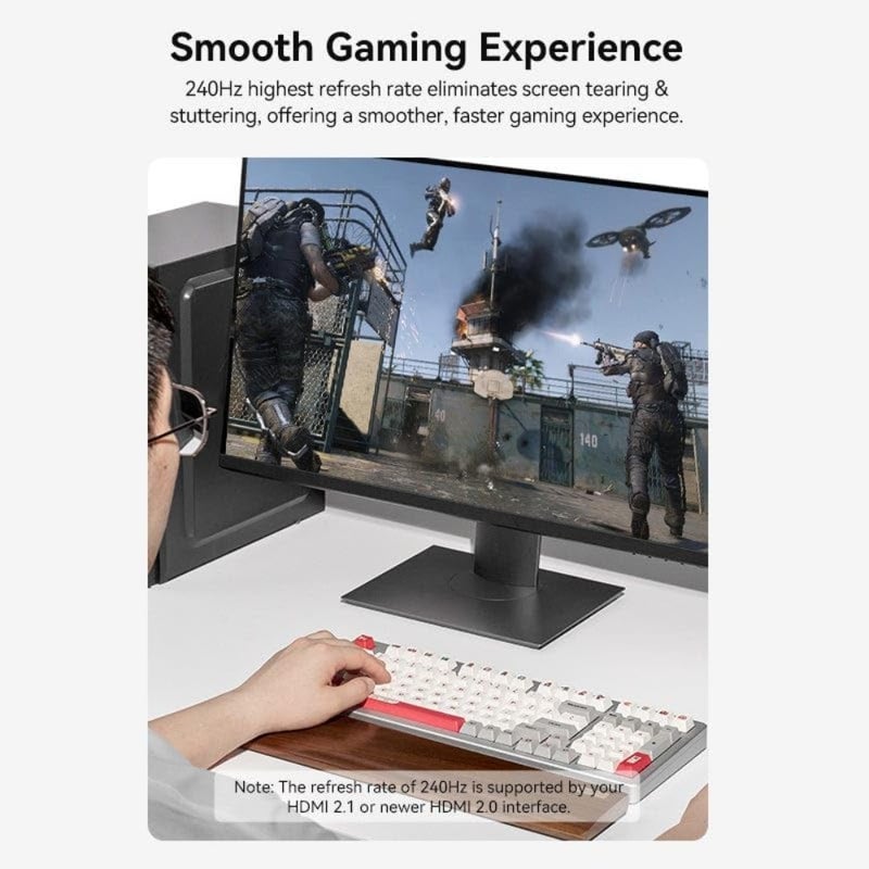 PC laptop and console display cable: unidirectional DisplayPort, 4K@60Hz, USB-A powered, 18Gbps speed, 1.5m black PVC - Image 4