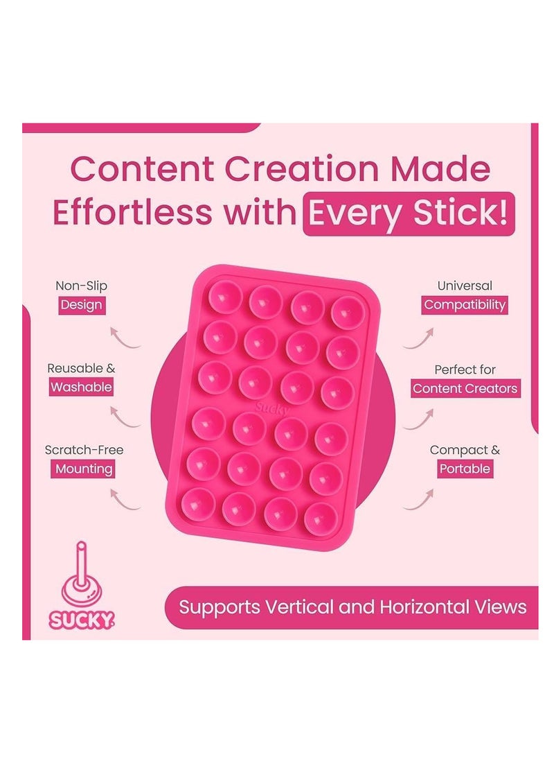 Silicone Double-Sided Suction Phone Case Detachable Mount - Hands-Free, Strong Grip Holder for Selfies & Videos - Durable, Easy to Use - iPhone & Android