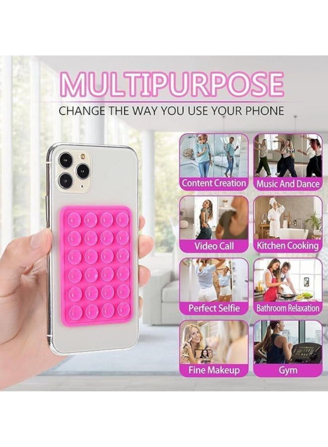 Silicone Double-Sided Suction Phone Case Detachable Mount - Hands-Free, Strong Grip Holder for Selfies & Videos - Durable, Easy to Use - iPhone & Android