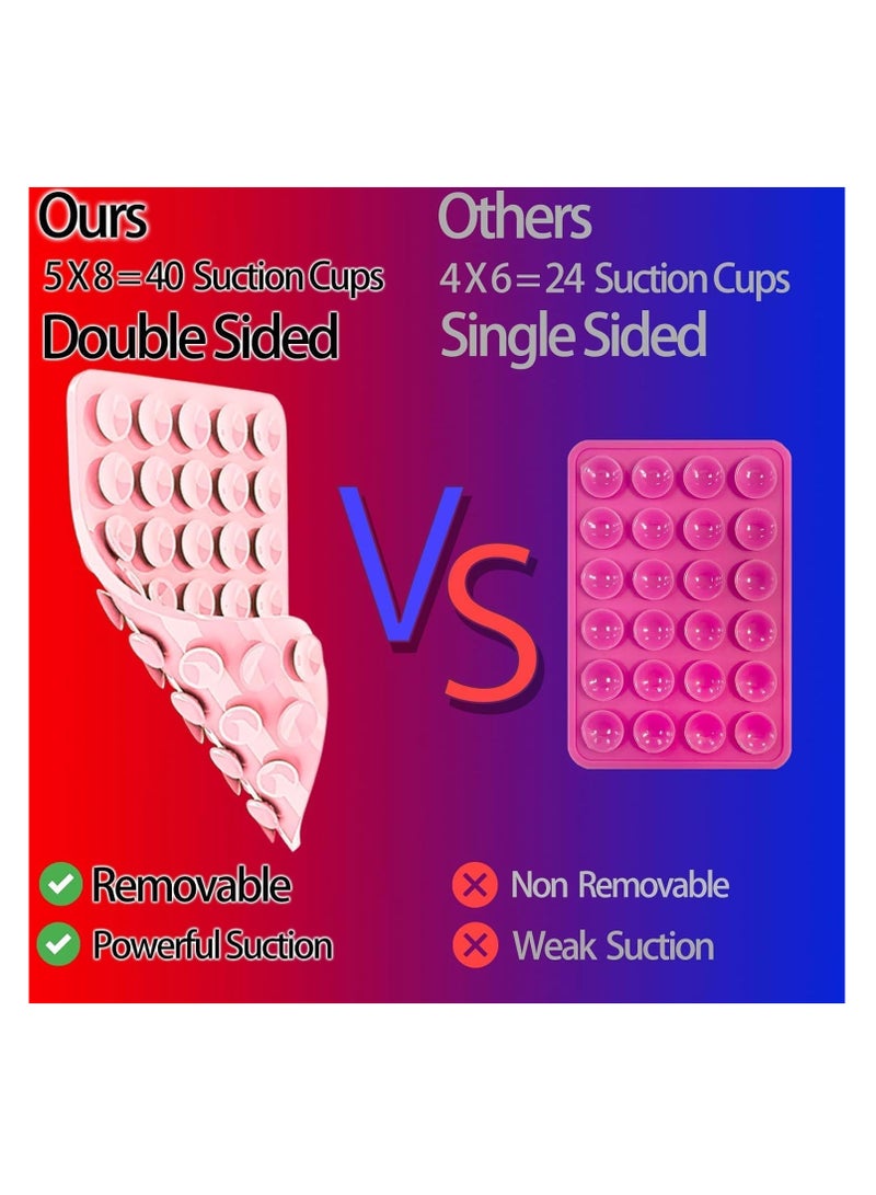 Silicone Double-Sided Suction Phone Case Detachable Mount - Hands-Free, Strong Grip Holder for Selfies & Videos - Durable, Easy to Use - iPhone & Android