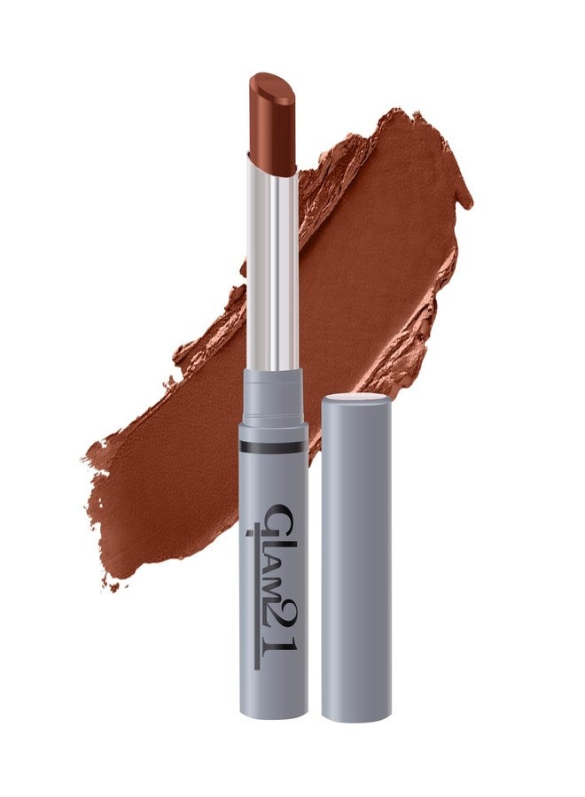 جلام 21 أحمر شفاه Glam21 طويل الأمد لا يترك أثراً | تركيبة كريمية مطفية | مقاوم للتلطخ | لون شفاه عالي الوضوح - 2 غرام | Twig-25 - Image 1