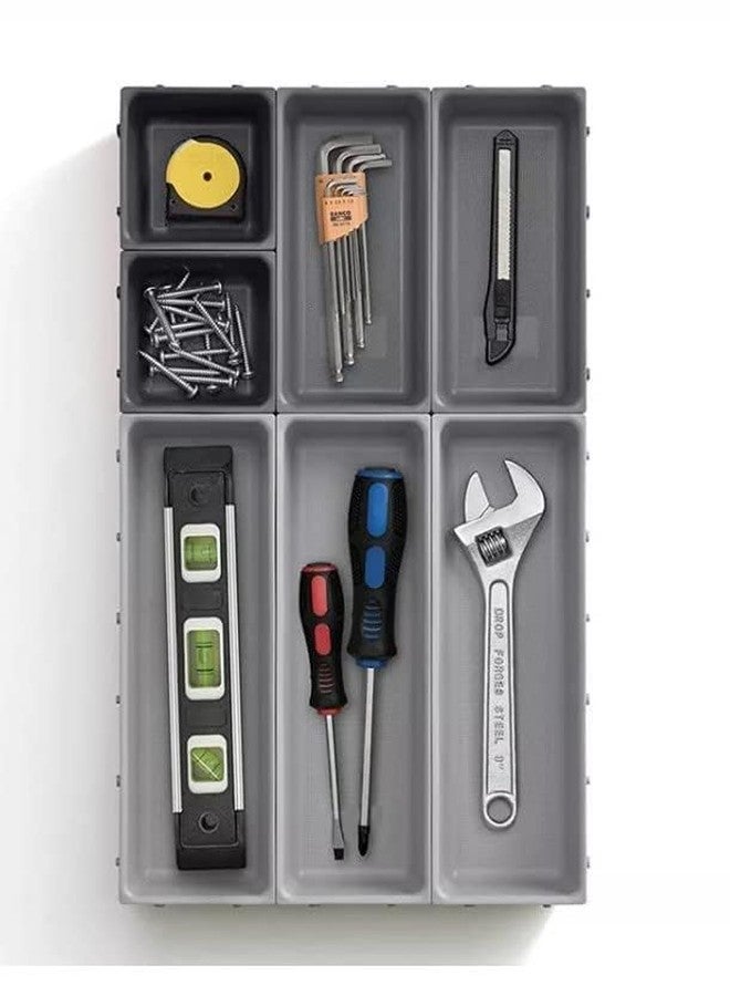 DIKPUL GROUP DIKPUL 7-Pcs Adjustable Cutlery Drawer Organizer – Modular Plastic Storage Box for Kitchen & Office - Image 5