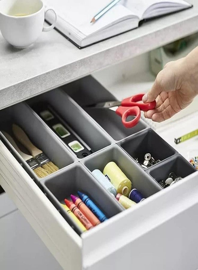 DIKPUL GROUP DIKPUL 7-Pcs Adjustable Cutlery Drawer Organizer – Modular Plastic Storage Box for Kitchen & Office - Image 2