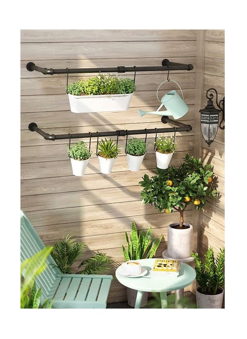 Arabest 2 Piece Wall Mounted Clothes Rack with 6 Hooks Space-Saving Hanging Clothes Rack  - Image 2