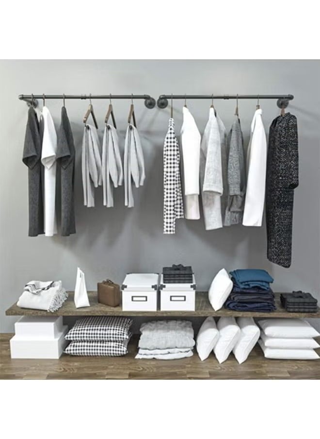 Arabest 2 Piece Wall Mounted Clothes Rack with 6 Hooks Space-Saving Hanging Clothes Rack  - Image 5
