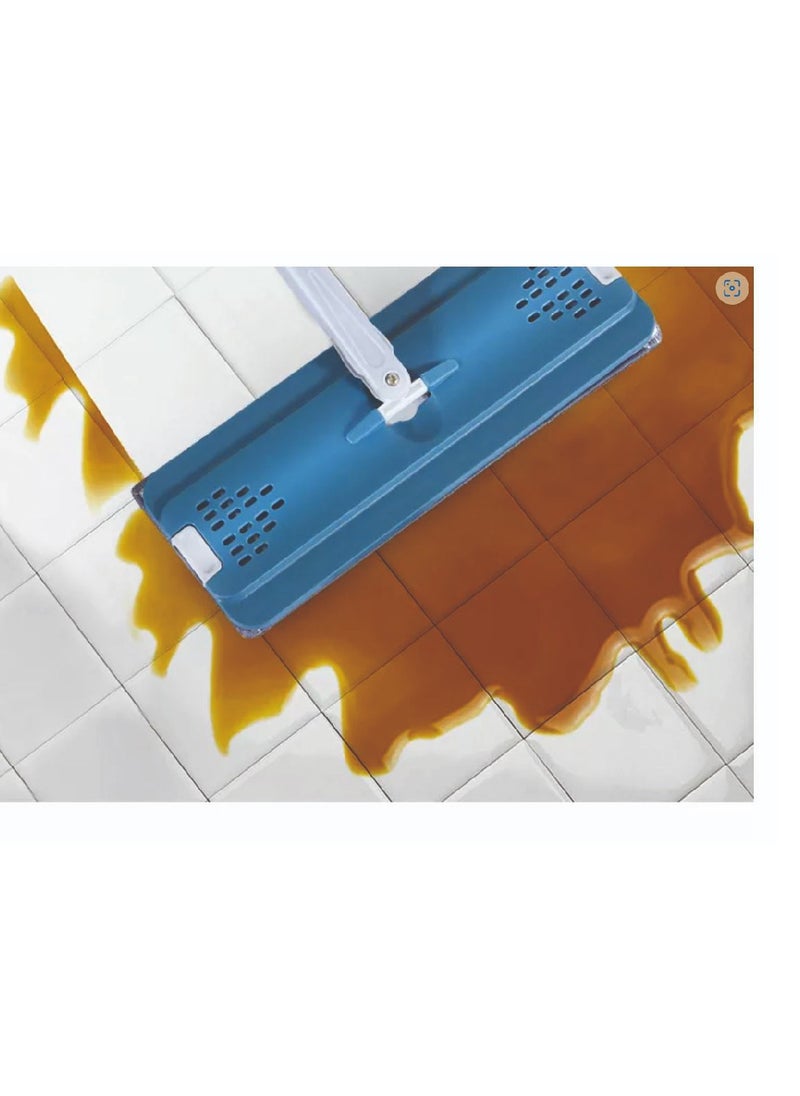 dreamons link - Dreamons link Flat Mop with Bucket, Cleaning Squeeze Hand Free Floor Mop, 3 Reusable Mop Pads, Stainless Steel Handle,360° Rotating Head Squeeze Flat Mop Set (Blue)) - Image 1