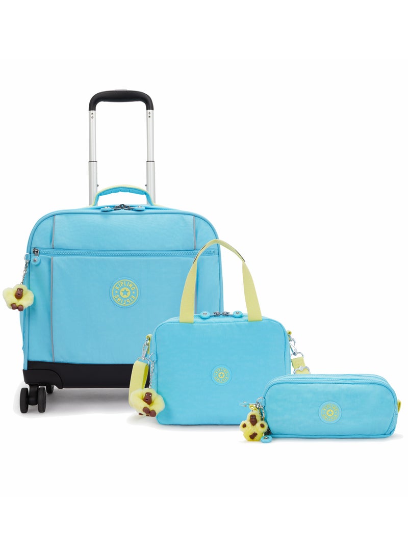 kipling Storia + Miyo + Gitroy (Buy Trolley + Lunch Bag & Get Free Pencil Case) (Set of 3pcs Bundle) Splash Blue - Image 1