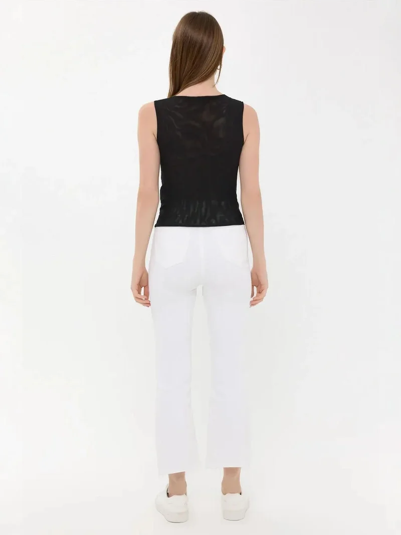HICCUP Black Sleeveless Round Neck Blouse for Women | Best Price UAE