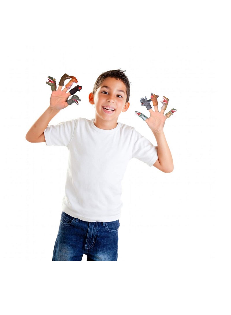 SYOSI Fun Little Toys 5 Pcs Dinosaur Head Finger Puppets Best Choice for Party Favors Stocking Stuffers Pinata Fillers and Goodie Bag Fillers - Image 2