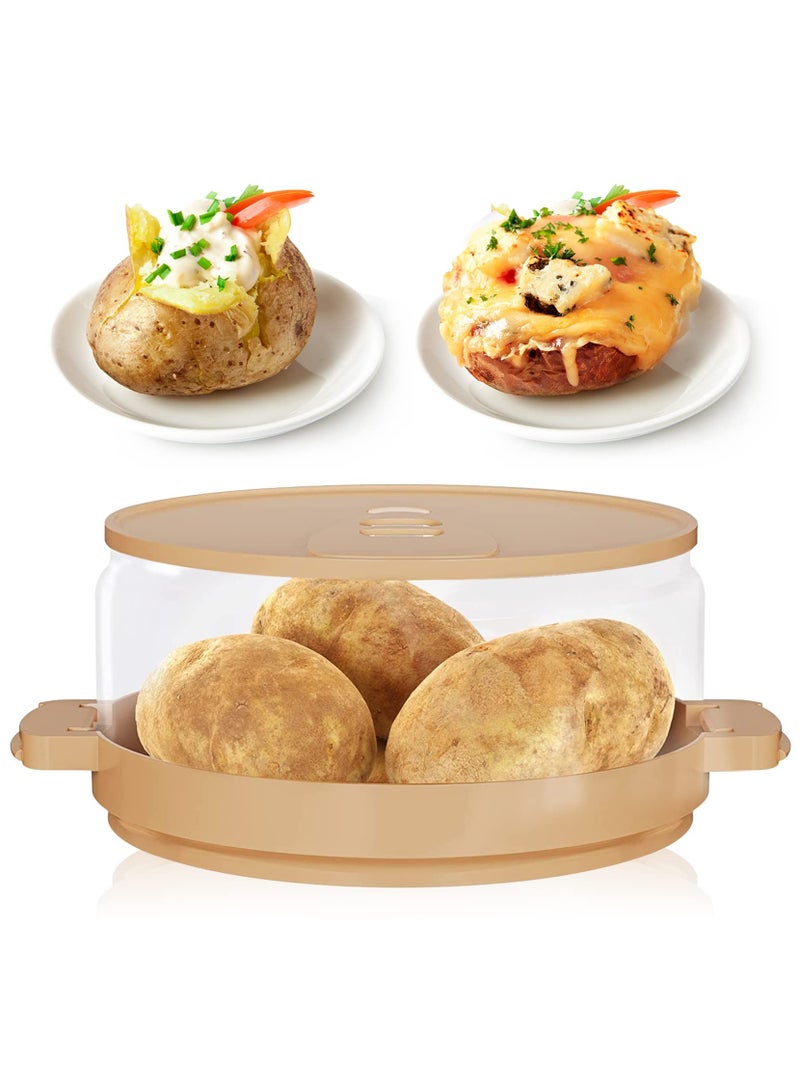 SYOSI طباخ البطاطس المخبوزة بالموجات الدقيقة SYOSI، يطهى في دقائق بطاطس لذيذة، طباخ بطاطس للمطبخ بالموجات الدقيقة، صندوق بطاطس شفاف مناسب للمطبخ بالموجات الدقيقة، آمن للغسالة - Image 1