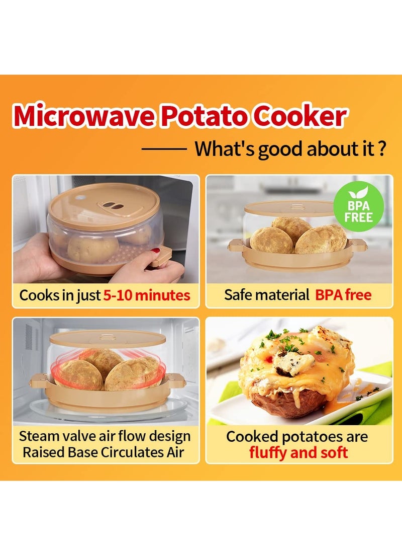 SYOSI طباخ البطاطس المخبوزة بالموجات الدقيقة SYOSI، يطهى في دقائق بطاطس لذيذة، طباخ بطاطس للمطبخ بالموجات الدقيقة، صندوق بطاطس شفاف مناسب للمطبخ بالموجات الدقيقة، آمن للغسالة - Image 2